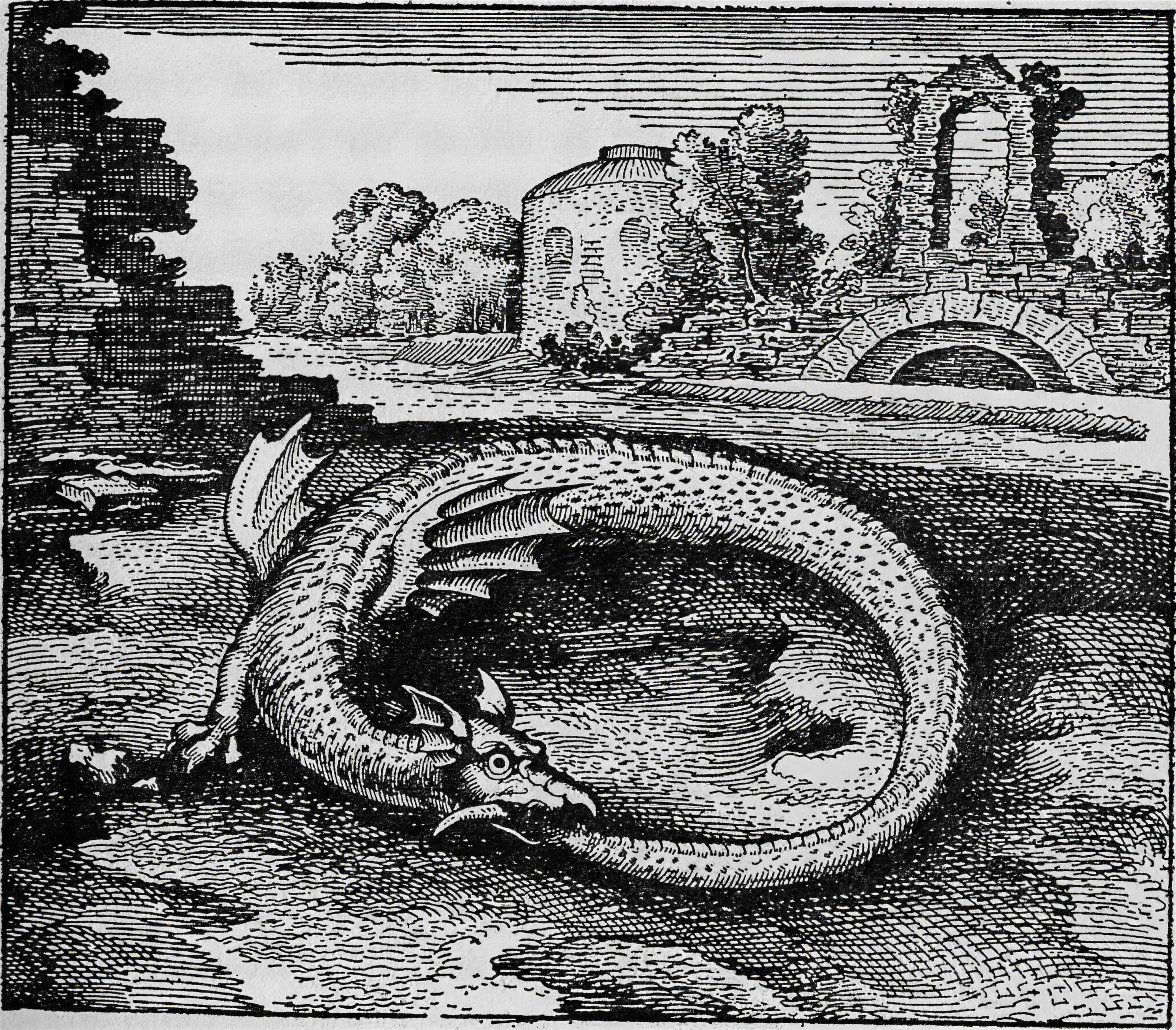The Dragon Devouring Its Own Tail, framed